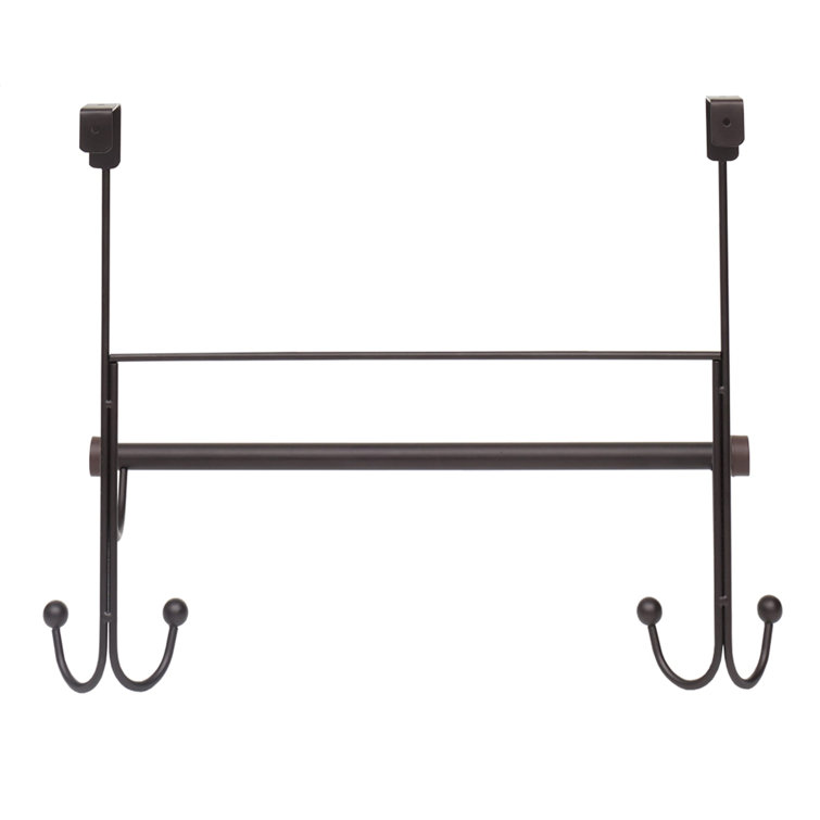 Home Basics Over The Door Hook With Towel Bar, OilRubbed Bronze